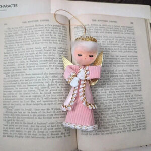 Vintage Pink Angel Ornament